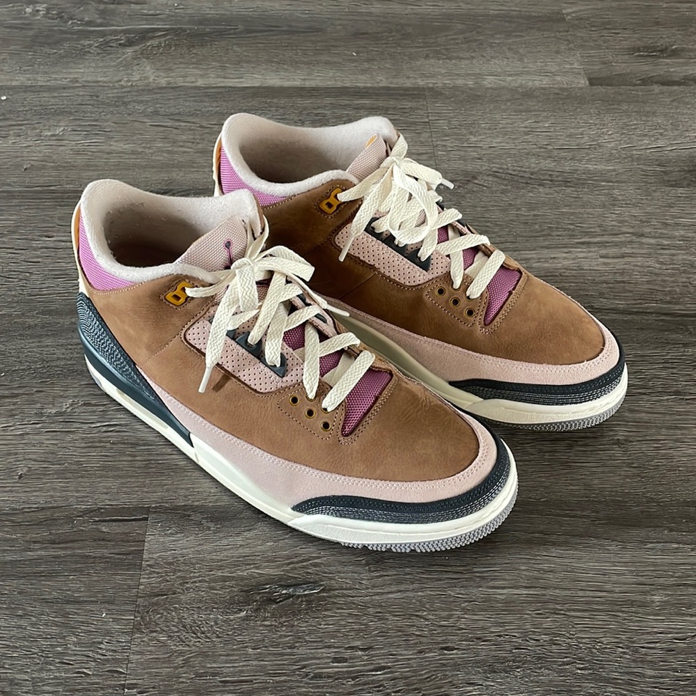 Jordan Athletic Shoes in Brown, Pink, and Cream